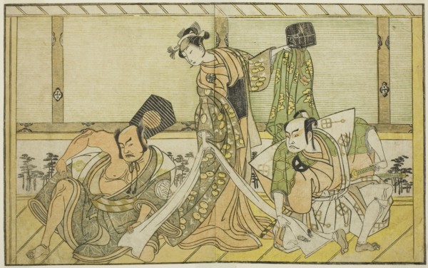 The Actors Otani Hiroji III as Kawazu no Saburo (right), Segawa Kikunojo II as Princess Tatsu