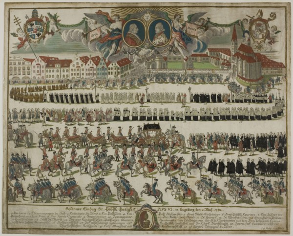 Pageant in Honor of Pope Pius VI, 1782/83, J. G. Freling, German, 18th Century, Germany, Engraving