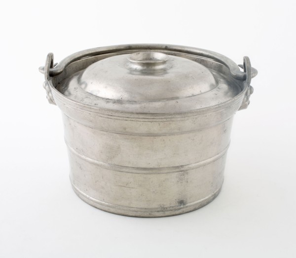Food Container, 19th century, Bouvier Family, French, active c. 1623-1881, Clamecy, France, Pewter,