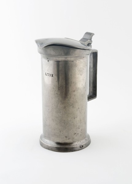 Litre Measure, 1875/1895, Maison Le Seigneur, Deverre, Caen, France, Caen, Pewter, 21 × 16.5 cm (8