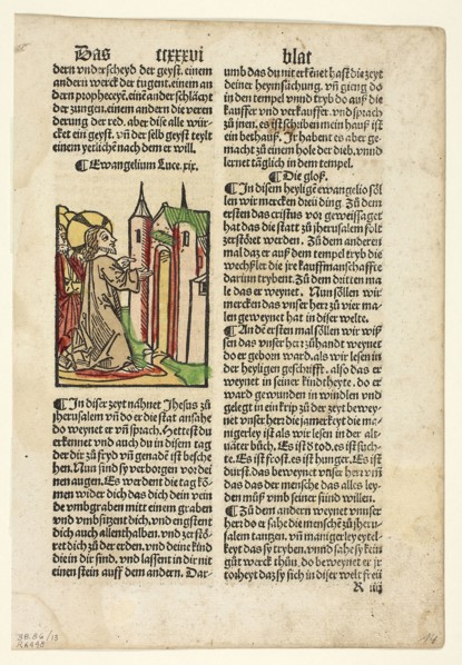 Jesus Foretelling the Destruction of Jerusalem from Spiegel menschlicher Behältnis (The Mirror of