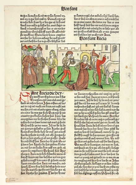 The Martyrdom of Saint Lucy from Heiligenleben, Sommerteil (Lives of the Saints, Summertime), Plate