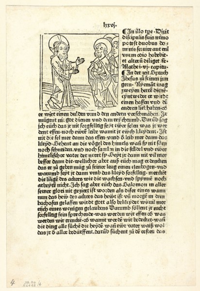 Jesus Preaching to His Disciples from Plenarium, Plate 4 from Woodcuts from Books of the 15th