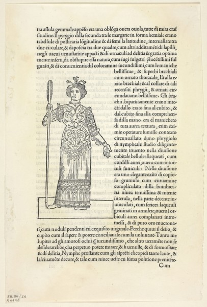 A Nymph from Hypnerotomachia Poliphili (The Strife of Love in a Dream), Plate 55 from Woodcuts from