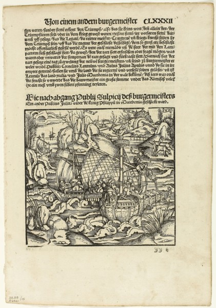 Illustration from Romische Historien, plate fifteen from Woodcuts from Books of the XVI Century,