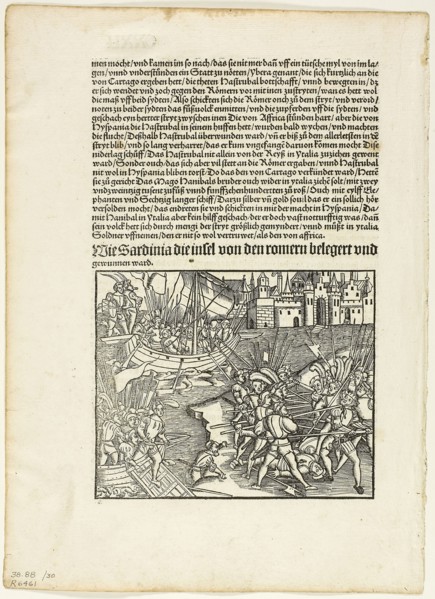 Illustration from Romische Historien by Titus Livius, plate 30 from Woodcuts from Books of the XVI
