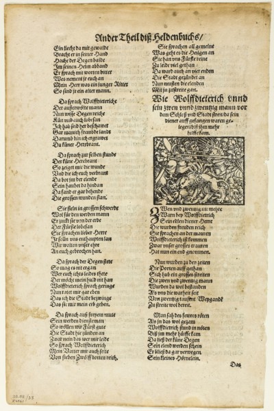 Illustration from Das Heldenbuch, plate 33 from Woodcuts from Books of the XVI Century, 1560,