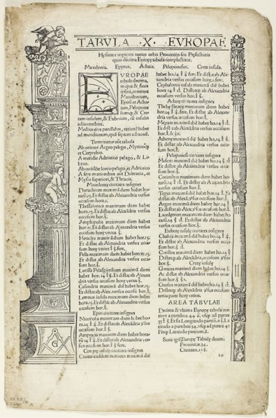 Illustration from Geographia, plate 36 from Woodcuts from Books of the XVI Century, 1525, assembled