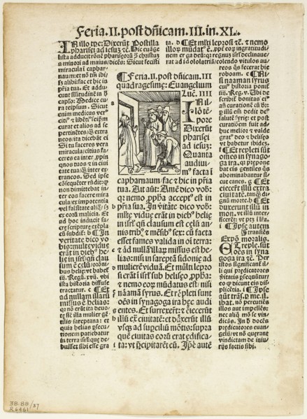 Illustration from Postilla by Parisienses Guillermus, plate 37 from Woodcuts from Books of the XVI