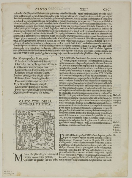 Illustration to Comedia di Danthe Alighieri, Purgatory, Canto XXIII, plate 88 from Woodcuts from