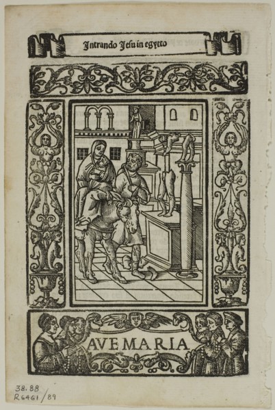 Flight into Egypt from Rosario della V. Maria by Castellanus, plate 89 from Woodcuts from Books of