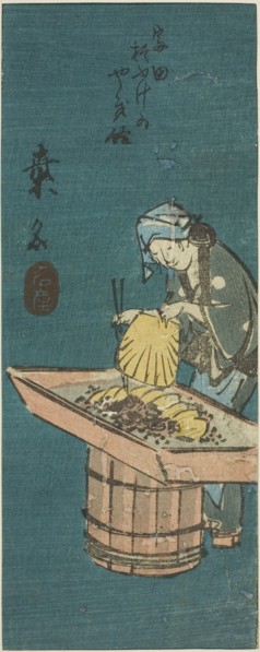 Kuwana, section of sheet no. 10 from the series Cutout Pictures of the Tokaido (Tokaido harimaze