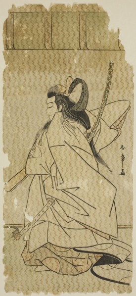 The Actor Onoe Matsusuke I as Prince Takanori in the play Kaeribana Eiyu Taiheiki, performed at the