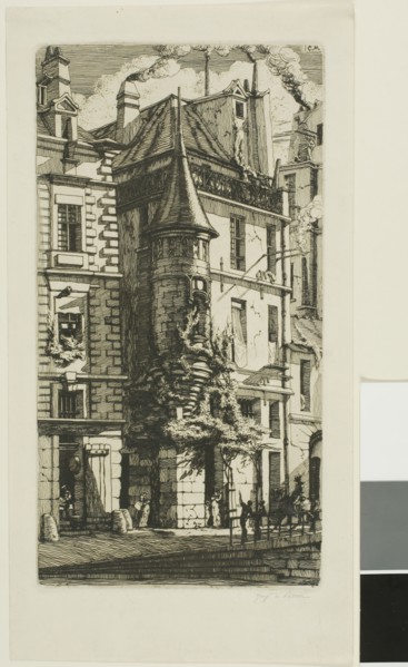 House with a Turret, rue de la Tixéranderie, Paris, 1852, Charles Meryon, French, 1821-1868,
