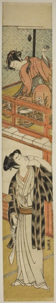 Young Woman Throwing a Ball at a Young Man, c. 1774, Isoda Koryusai, Japanese, 1735-1790, Japan,
