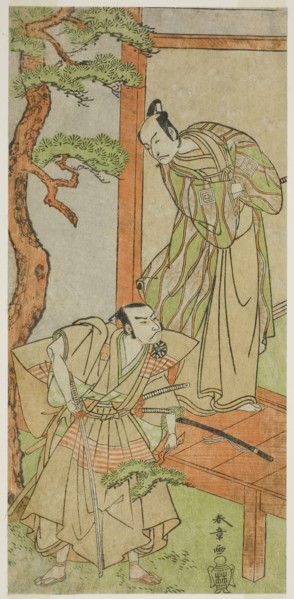 The Actors Ichikawa Danjuro V as Momonoi Wakasanosuke (right), and Nakamura Nakazo I as Kakogawa