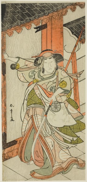 The Actor Nakamura Tomijuro I as Hangaku Gozen Breaking Down the Gate in the Play Wada-gassen Onna