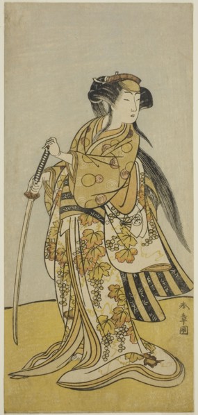 The Actor Onoe Tamizo I as Kureha (?) in the Play Shusse Taiheiki (?), Performed at the Nakamura