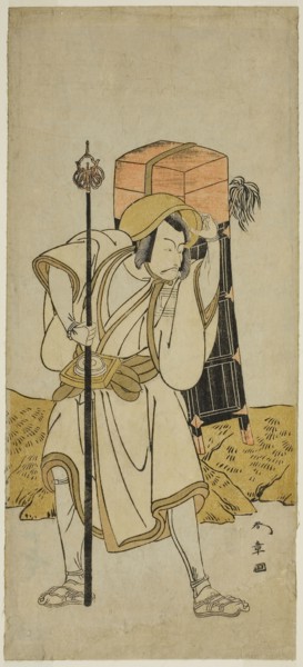 The Actor Ichikawa Danjuro V as Moriya no Daijin Disguised as Rokuju-rokubu in the Play