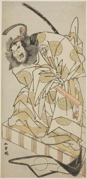 The Actor Nakajima Mihoemon II as Bomon no Saisho Kiyotada in the Play Oyafune Taiheiki, Performed