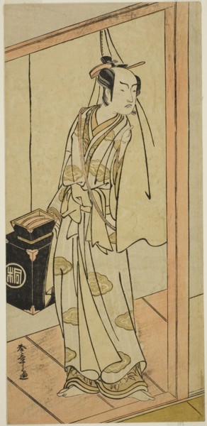 The Actor Arashi Sangoro II as the Hairdresser Obana Saizaburo in the Play Koi Musume Mukashi