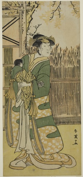 The Actor Nakayama Tomisaburo I as Lady Tokiwa (Tokiwa Gozen) (?) in the Play Kimmenuki Genke no