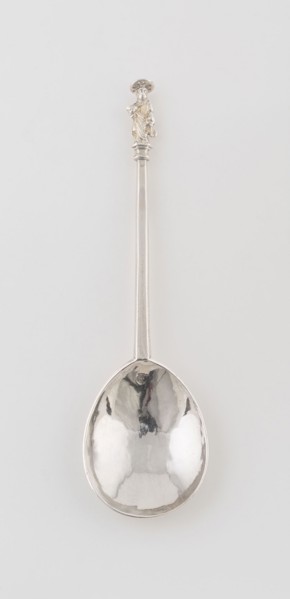 Apostle Spoon: St. Peter, 1628/29, London, England, London, Silver, figure gilded, 18.4 x 5.1 cm (7
