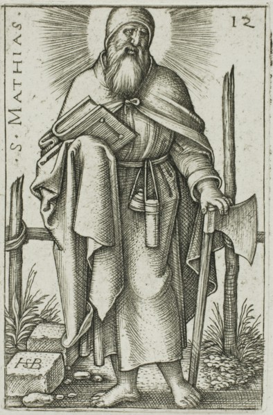 St. Matthias, plate 12 from The Twelve Apostles, 1545, Sebald Beham, German, 1500-1550, Germany,