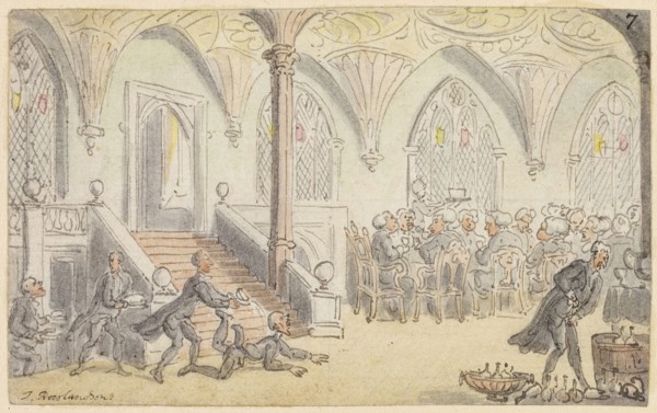 Study for Dr. Syntax Entertained at College, c. 1828, Thomas Rowlandson, English, 1756-1827,