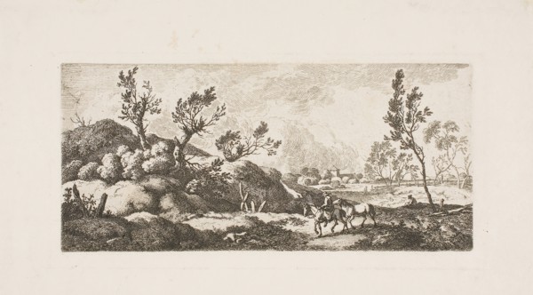 Landscape, Boy with Horse, 1777, Ferdinand Kobell, German, 1740-1799, Germany, Etching in black on