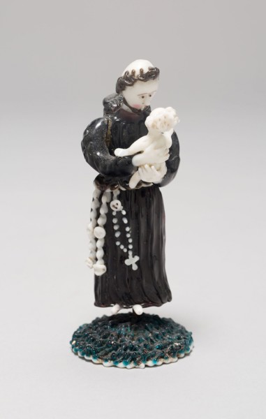 Monk Holding a Child, 1700/50, Nevers, France, Glass, lampwork (verre de Nevers), metal armature, H