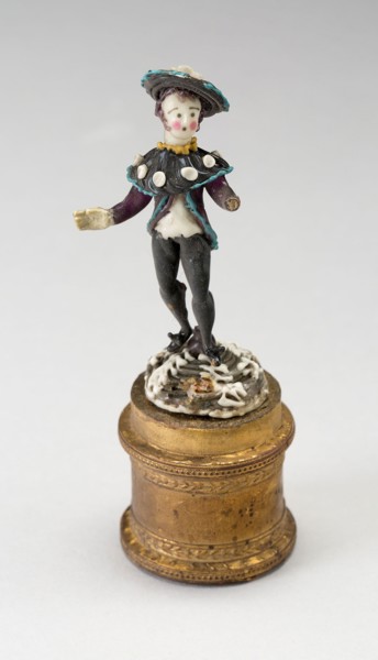 Boy, 1700/50, Nevers, France, Glass, lampwork (verre de Nevers), metal armature, H. 8.9 cm (3 1/2