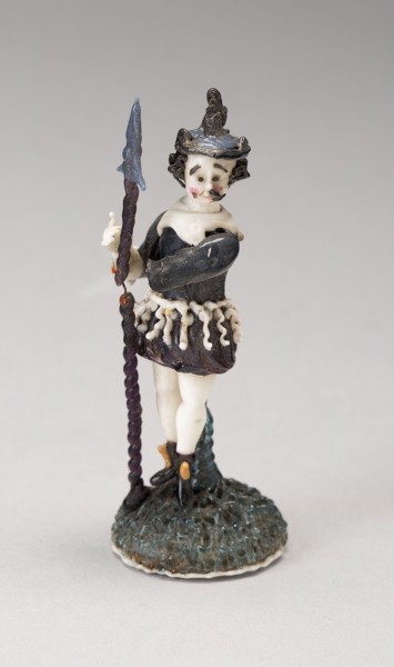 Soldier, 1700/50, Nevers, France, Glass, lampwork (verre de Nevers), metal armature, H. 7.3 cm (2