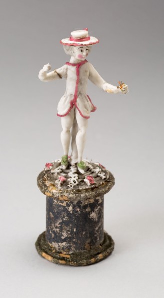 Man Holding a Ball, 1750/99, Nevers, France, Glass, lampwork (verre de Nevers), metal armature, H.