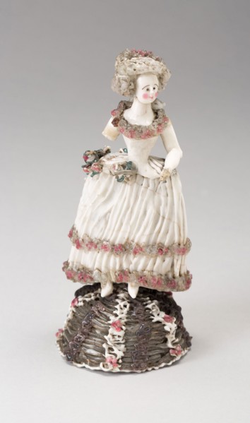 Lady, 1750/99, Nevers, France, Glass, lampwork (verre de Nevers), metal armature, H. 12.1 cm (4 3/4