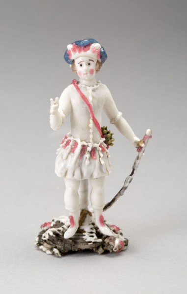 Hunter, 1750/99, Nevers, France, Glass, lampwork (verre de Nevers), metal armature, H. 12.7 cm (5