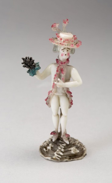 Man with Bouquet, 1750/99, Nevers, France, Glass, lampwork (verre de Nevers), metal armature, H. 8