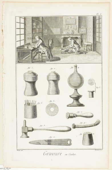 Seal Engraving, from Encyclopédie, 1762/77, Benoît-Louis Prévost (French, c. 1735-1809), after