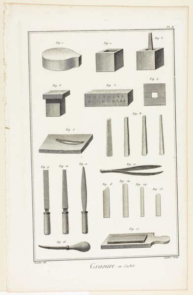 Seal Engraving, from Encyclopédie, 1762/77, A. J. Defehrt (French, active 18th century), after