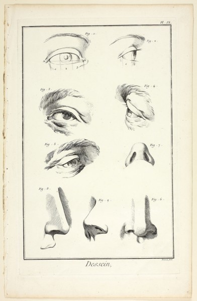 Design: Facial Anatomy from Encyclopédie, 1762/77, Benoît-Louis Prévost (French, c. 1735-1809),