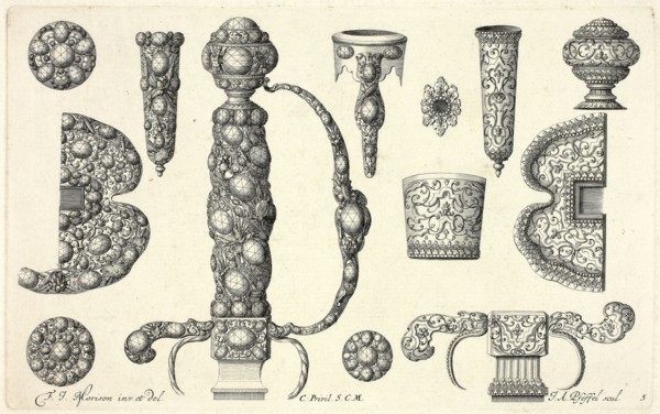 Designs for Jewelry, before 1697, Joannes Andreas Pfeffel I (German, 1674-1748), after Friedrich
