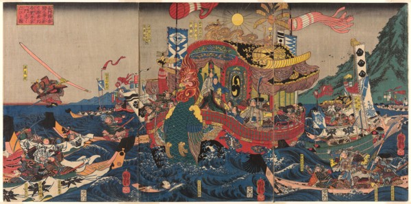 The Utter Defeat of the Taira Clan in the Great Genpei War at Akama Bay in Nagato Province (Nagato
