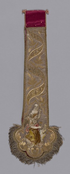 End of a Stole, 19th century, Italy, 46.7 x 17.2 cm (18 3/8 x 6 3/4 in.)