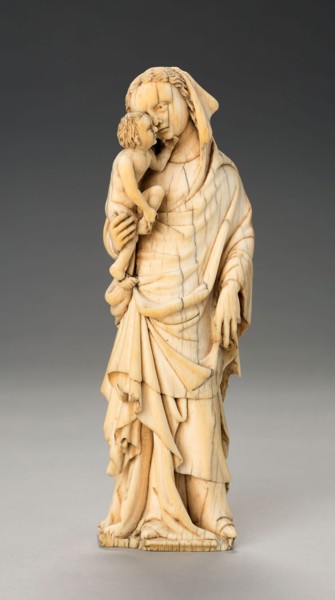Virgin and Child, 1350/75, South Netherlandish or German (Rhineland), Meuse, Ivory, H: 16.8 cm (6