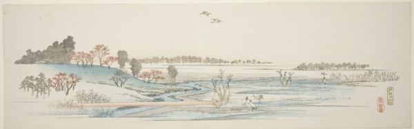 Yuhigaoka, from an untitled series of famous views of the Edo suburbs, c. 1839/40, Utagawa