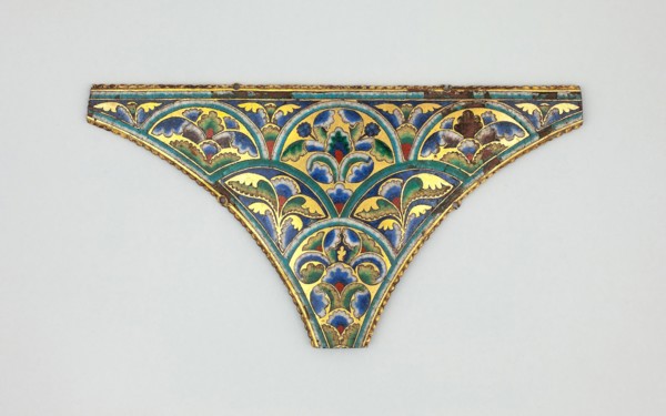 Spandrel for a Reliquary Shrine, 1170/1180, German, Cologne, Cologne, Gilt copper, champlevé