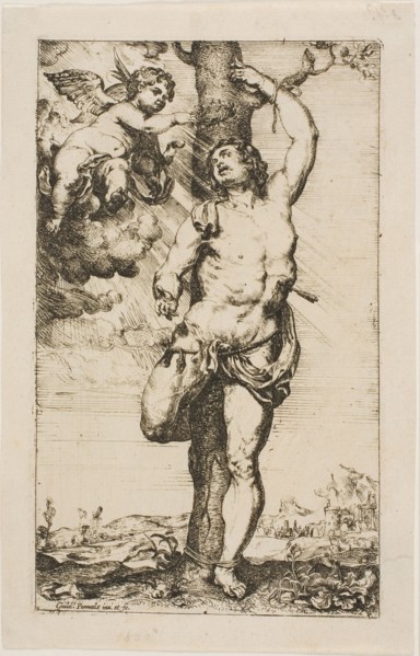 Saint Sebastian Crowned by an Angel, n.d., Willem Panneels, Flemish, 1600-after 1632, Flanders,