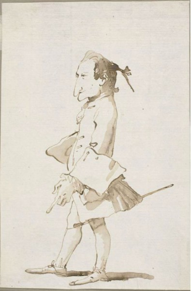 Caricature of a Man, Full-Length, Facing Left, 1754/62, Giambattista Tiepolo, Italian, 1696-1770,