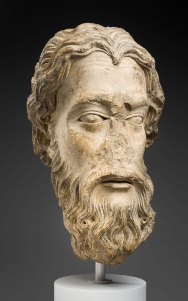 Head of an Apostle, About 1210, French, Paris, French, Limestone, H: 43 cm (17 in.)