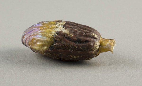 Bottle in the Shape of a Date, 2nd century AD, Roman, Levant or Syria, Syria, Glass, mold-blown
